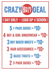 Crazy 8 Accessory Sale
