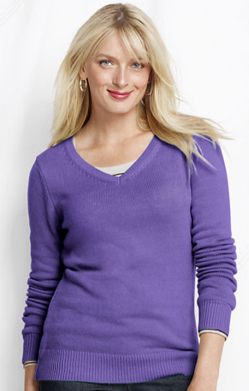 Women Lofty Cotton V-Neck Sweater
