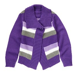 Girls Stripe Sweater Cardigan