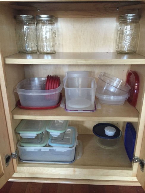 Food storage container cabinet