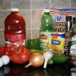 Fresh ingredients for gazpacho soup