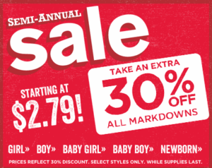 Crazy 8 | Additional 30% Off Sale Items (Kids' Clothing Less Than $5)