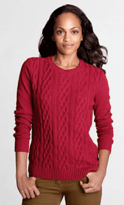 Women Cable Crewneck Sweater