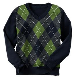 Boys Argyle Sweater Green