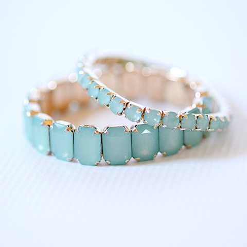 jade teal stretch bracelets