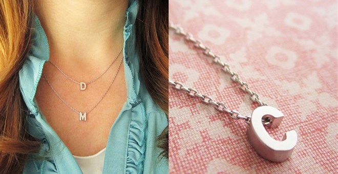 tiny letter necklaces