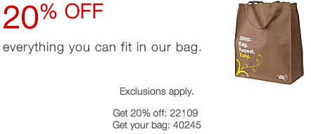 20% off Bag Coupon Staples