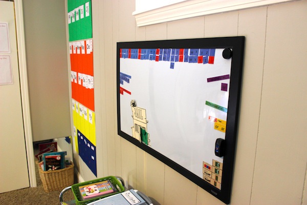 Homeschool Room Tour- All About Spelling Whiteboard
