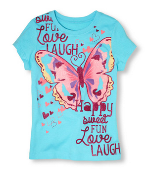Girls Butterfly Graphic Tees