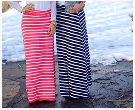 Striped Maxi Skirts