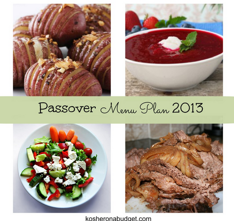 2013 Passover menu plan