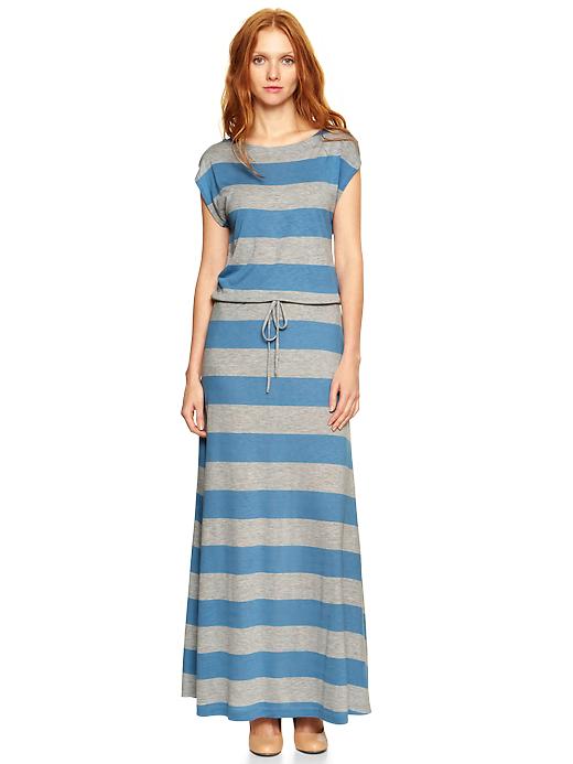 Stripe Drawstring Maxi Dress