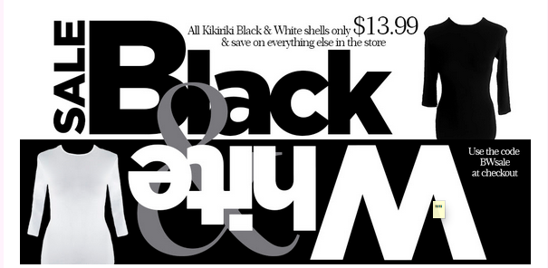 Black & White Sale at Shell Sheli