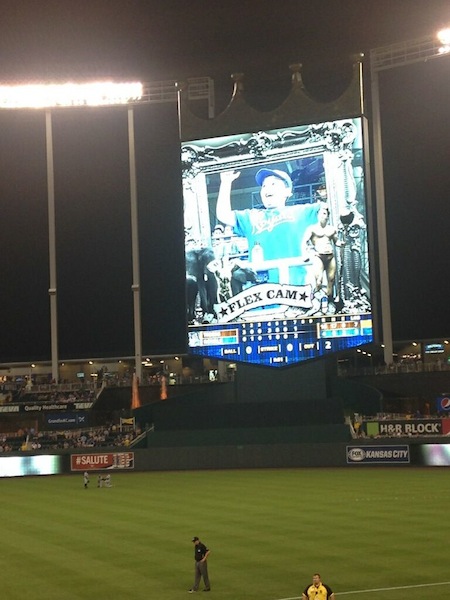 My son on the Jumbotron at the K