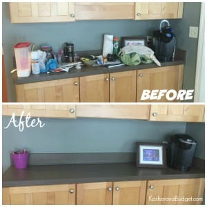 Kitchen Counter Declutter Before & After - Only Took 10 Minutes
