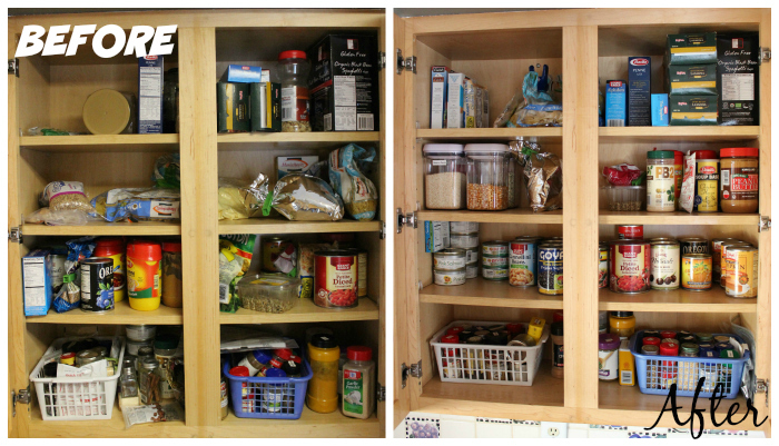 Before & After Kitchen Cabinet Declutter