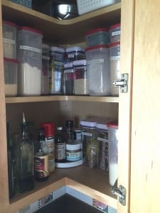 baking supplies cabinet
