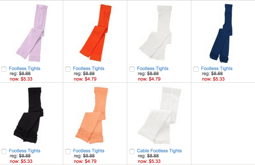 Crazy 8 Sale: Footless Tights