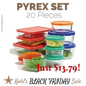20 Piece Pyrex Set Just 13.79 at Kohls Black Friday Sale