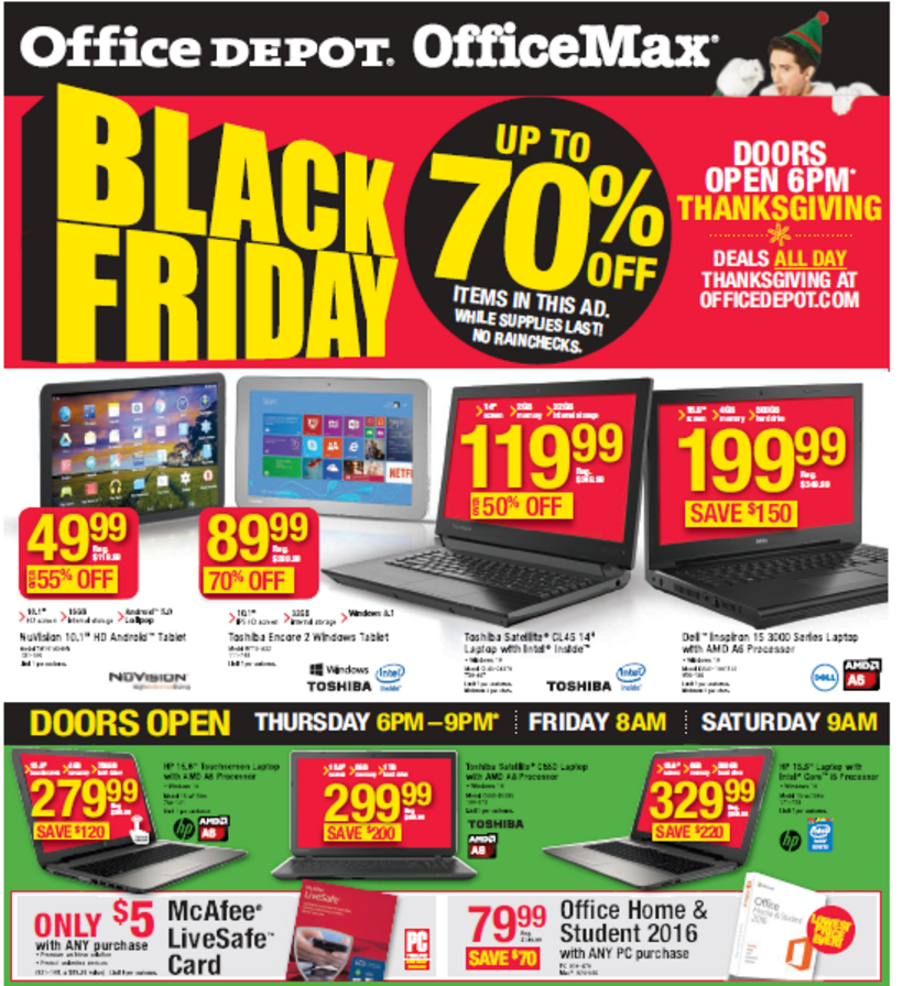 Black Friday Deals at Office Max / Office Depot