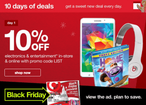 Target 10 Days of Deals Black Friday Sale