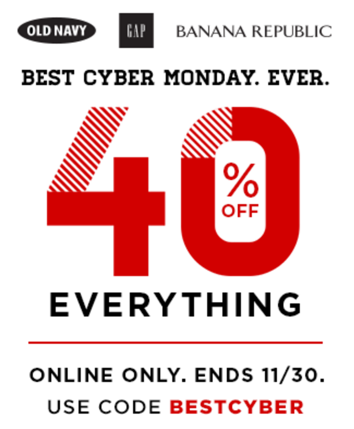 Old Navy Cyber Monday Coupon Code