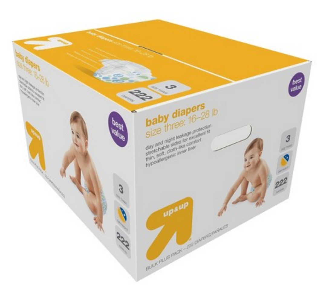 target up and up diapers size 3 222 count