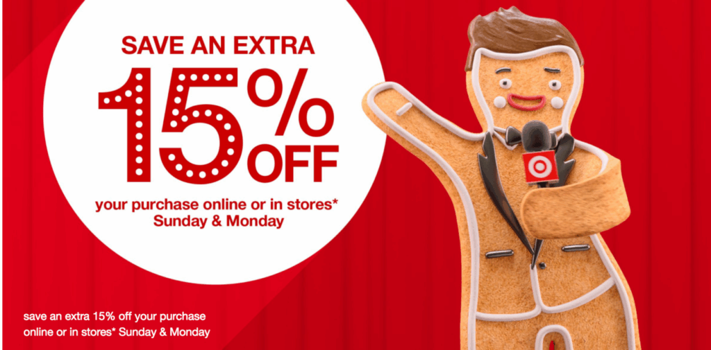 Monday Target Extra 15% Off Everything at Target (Thru Monday)