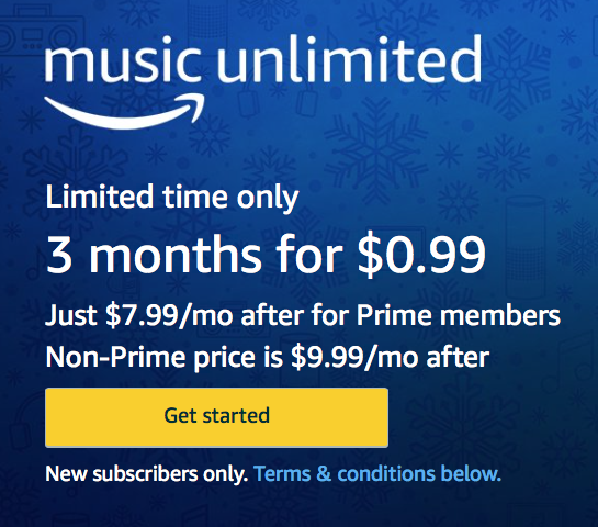 LAST DAY!!! Amazon Black Friday Deal | Amazon Music Unlimited ~ 3 Months for Just $.99 ($.33 Per ...