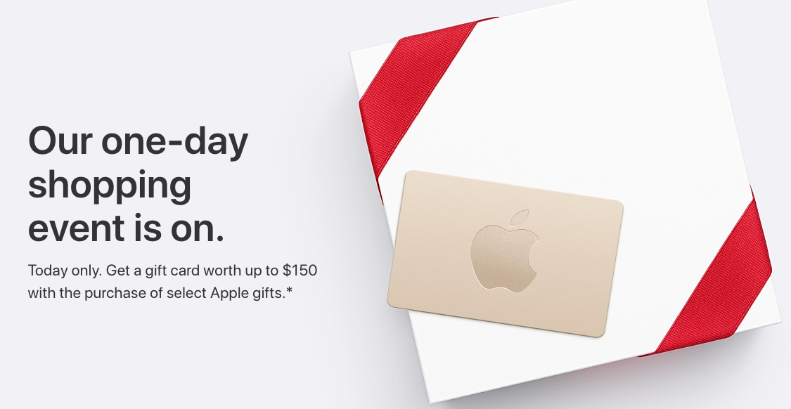 Apple Store Black Friday Sale Earn up to 150 in Gift Cards with Purchase