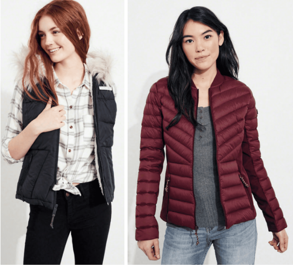 hollister hooded puffer jacket