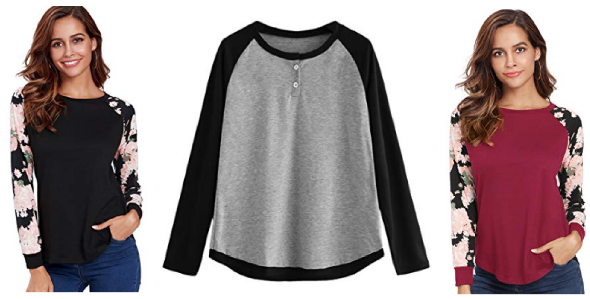 Women's Long Sleeve Raglan Tee - $8.99 *CUTE*