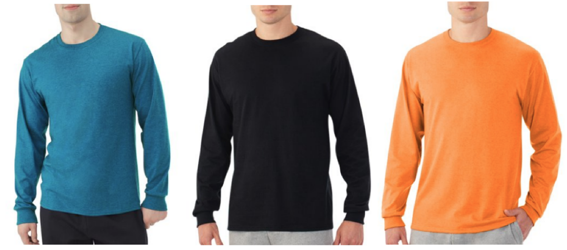 Fruit of the Loom Men's Long Sleeve Crew T Shirts - $4.97