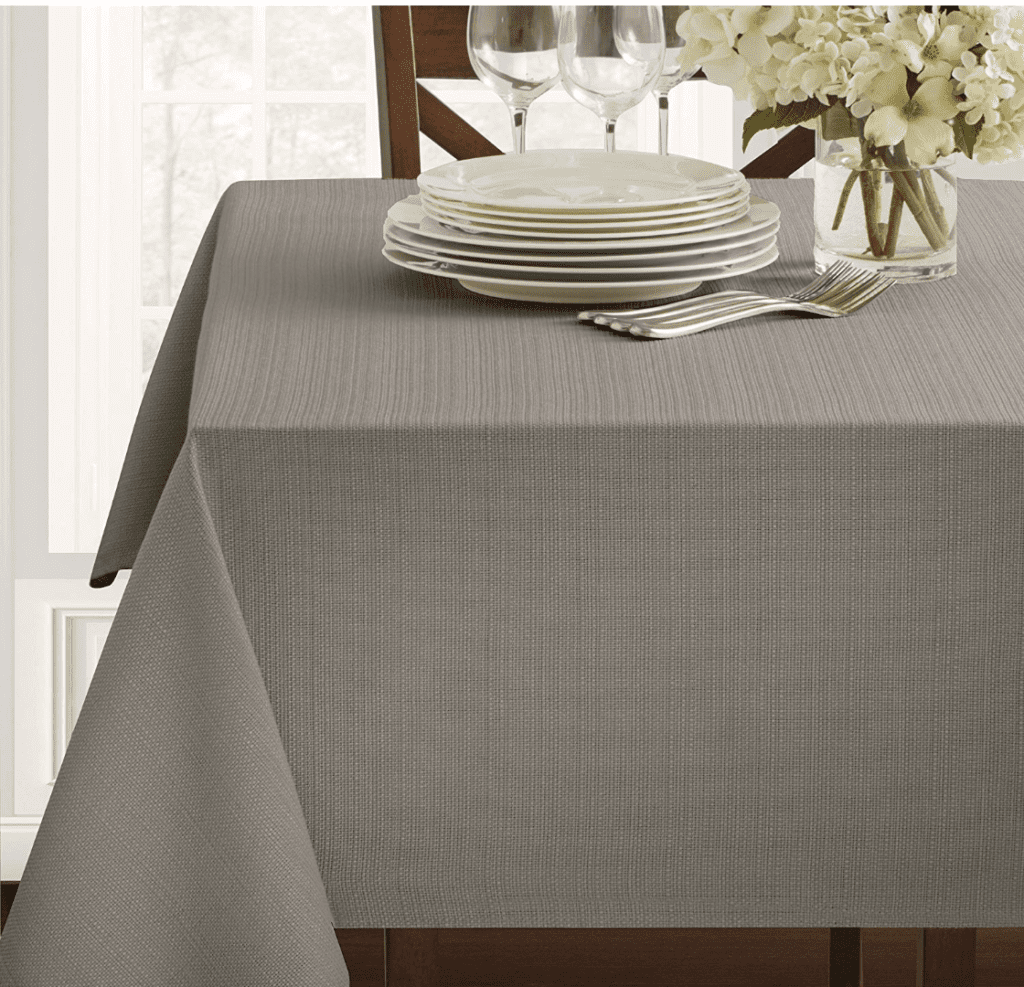 137 * 137cm MoGist MoGist Waterproof and Oilproof Tablecloth Polyester Single Round Tablecloth 200 cm grey White pvc