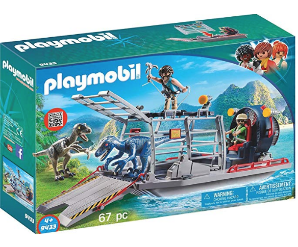 playmobil enemy airboat with raptor building set