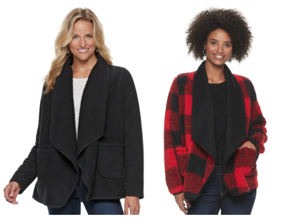 Kohl's  Women's Sonoma Goods for Life Sherpa Cardigan as low as $14