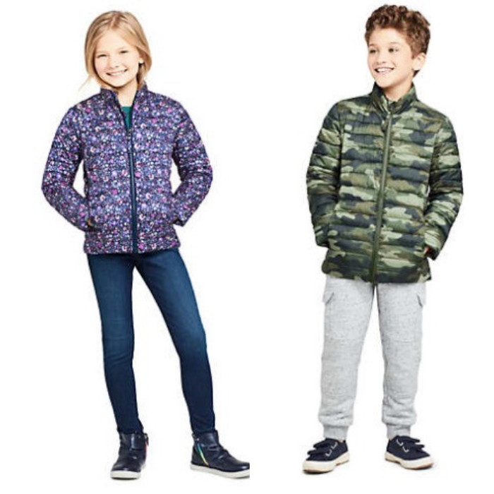 Lands' End Kids Thermoplume Packable Hooded Jacket : Target