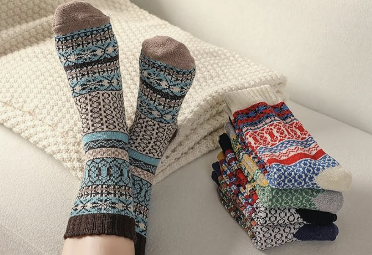 Women’s Wool Blend Socks - 5 Pairs Only $5.99 (Many Patterns / Colors ...
